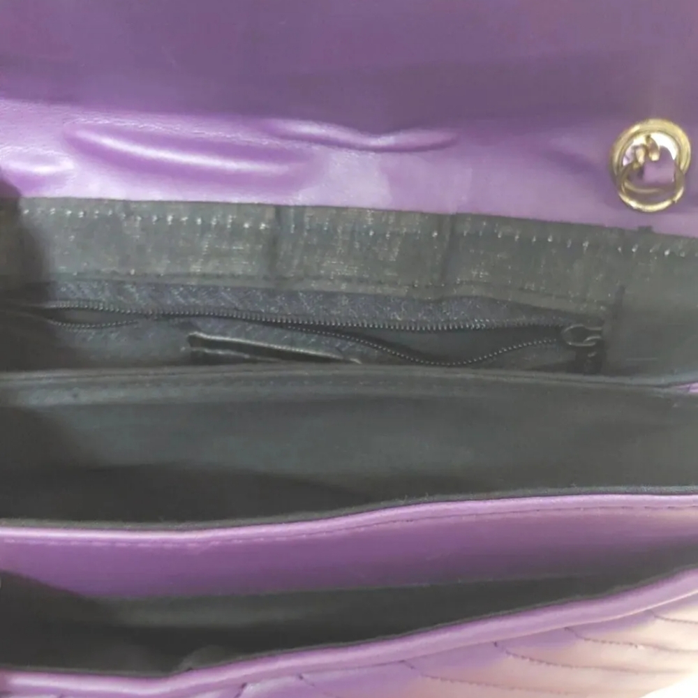 Handbag Monique Plum Purple Chain Shoulder Bag Med Crossbody Purse Chain Strap - Picture 6 of 9